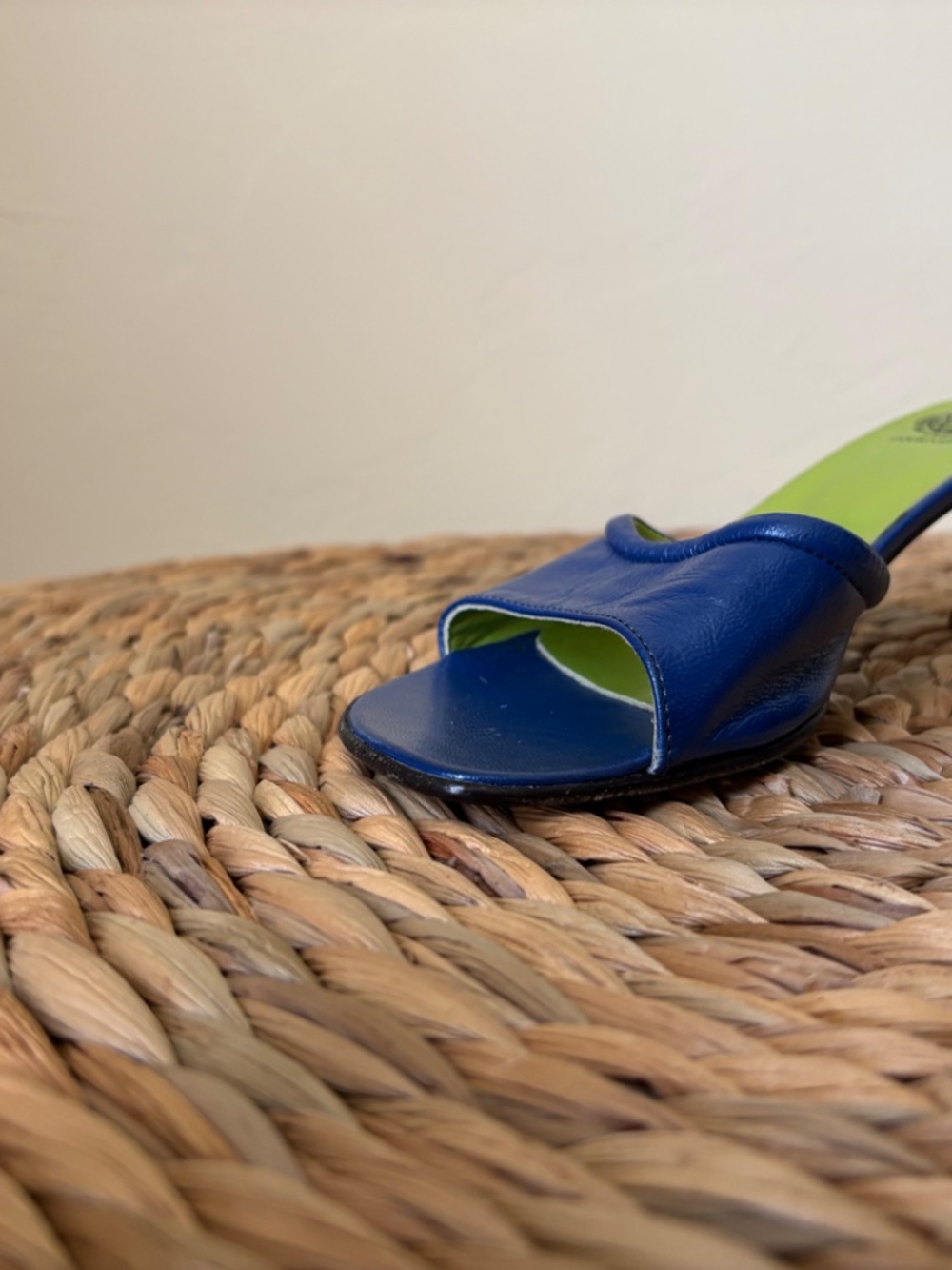 ESPACE / Robert Clergerie Studio / metallic blue leather / open toe mule / 7 - Picture 8 of 12